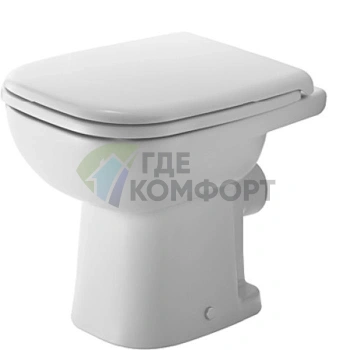 Унитаз напольный Duravit D-Code 480х350 мм с креплением и скрытым монтажем, белый (21080900002) - фото 1