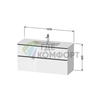 Тумбочка подвесная Duravit D-Neo 1210x462x625 мм, 1 ящик, Black Oak (DE436401616) - фото 2