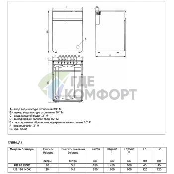 Бойлер косвенного нагрева Baxi Slim UB 80 INOX - фото 2