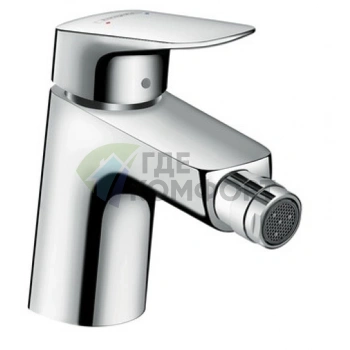 Смеситель для биде Hansgrohe Logis: хром, металлический донный клапан, на 1 отверстие (71203000) - фото 1