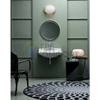 Раковина AZZURRA JUBILAEUM с задней спинкой 60x51 см, белая, с отверстием под смеситель - фото 3