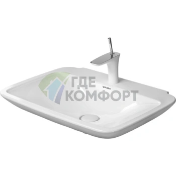 Раковина Duravit PuraVida без перелива 700x500 мм, белая, с глубокой чашей и выпуском (2701700030) - фото 1