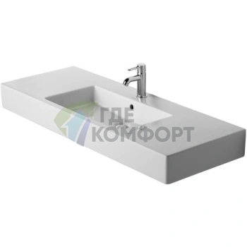 Раковина Duravit Vero для мебели с переливом и отверстием под смеситель 1250x490 мм, белая (329120000) - фото 1