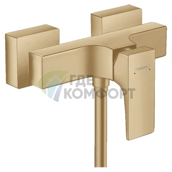 Настенный смеситель для душа Hansgrohe Metropol в шлифованной бронзе (32560140) - фото 1