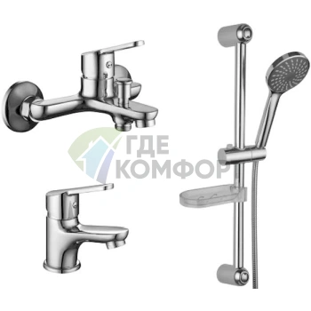 Элегантный комплект для ванной Lemark SET LM7301C: раковина, смеситель и зеркало - фото 1