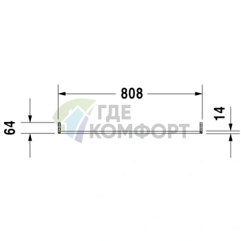 Полотенцесушитель Duravit D-Code квадратный 808×14 мм хром (30361000) - фото 2