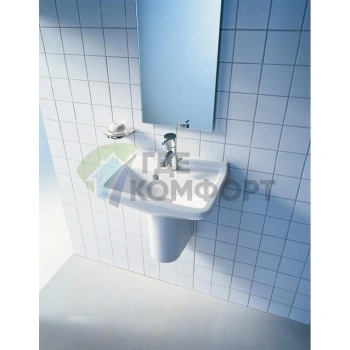 Раковина Duravit Starck 3 450x320 мм белая с отверстием под смеситель и переливом (750450000) - фото 3