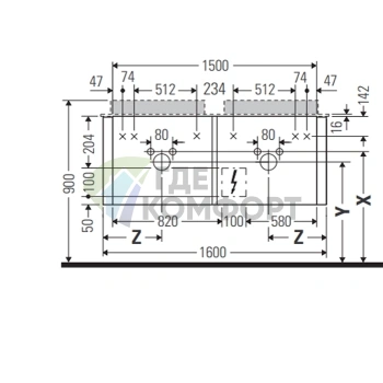 Подвесная тумба Duravit Happy D.2 Plus, 1600 мм, 2 ящика, белый глянец (HP4936B2222) - фото 2