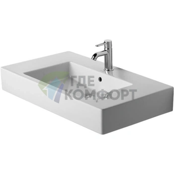 Раковина Duravit Vero для мебели с 3 отверстиями под смеситель 850x490 мм белая (329850030) - фото 3
