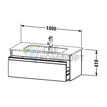 База под раковину Duravit Ketho для ME by Starck, 1 ящик, белый глянцевый (KT642002222) - фото 2