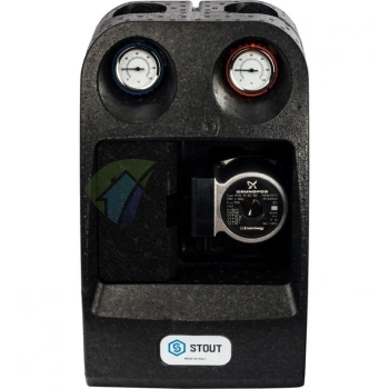 Насосная группа с прямым контуром 1 с насосом Grundfos UPSO 25-65 180 в теплоизоляции Stout - фото 3
