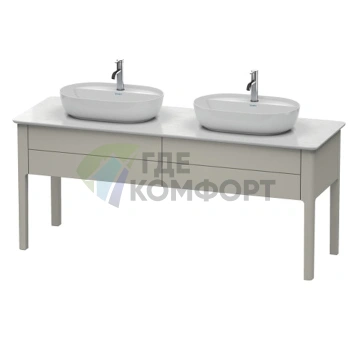Напольная тумба Duravit Luv для двух раковин 743x1788x570, 2 выдвижных ящика, серо-коричневый матовый (LU9562B6060) - фото 1