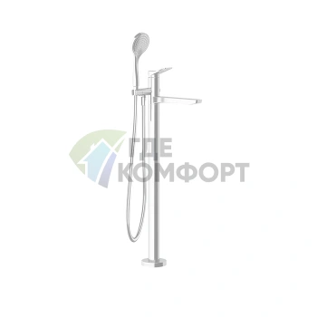 GESSI Rilievo Напольный смеситель для ванны с душевой лейкой, цвет White (59131#279) - фото 1