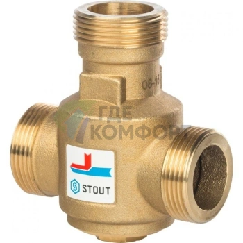 Stout термостатический клапан для твердотопливных котлов НР 1 1/4 55 C - фото 3