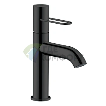 Смеситель для раковины AX Uno Polished Black Chrome с донным клапаном (38026330) - фото 1