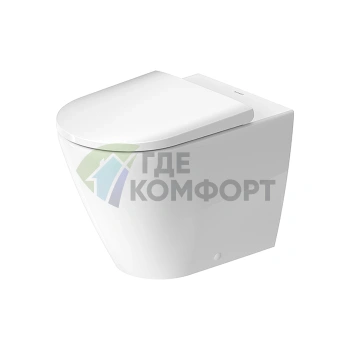 Унитаз напольный Duravit D-Neo безободковый с технологией WonderGliss (20030900001) - фото 1