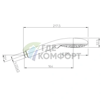 Ручной душ BOSSINI SYNCRONIA 100 мм, 3 режима, хром (B00805.030) - фото 2