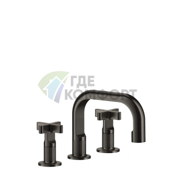 Смеситель GESSI INCOSO для раковины на 3 отверстия, донный клапан, цвет Nero XL (58111#299) - фото 1