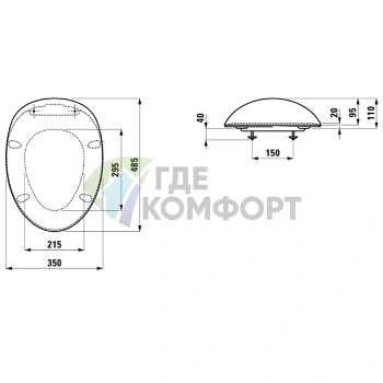 Сиденье для унитаза Laufen Alessi One с микролифтом, белое 481x350x107мм (8.9297.1.000.000.1) - фото 2