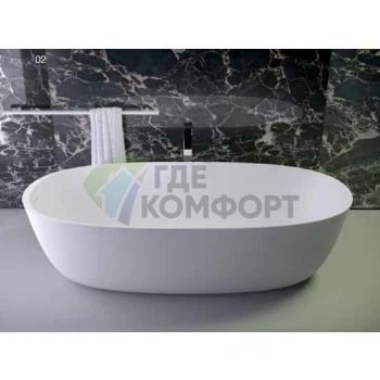 Накладная раковина KNIEF Prime 53x35x90 см без отверстия под смеситель, белая матовая - фото 1
