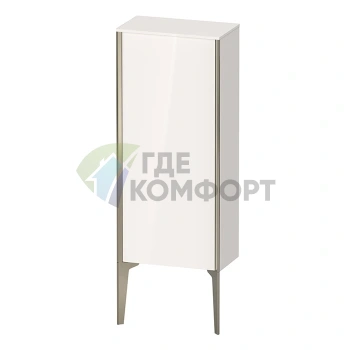 Подвесной шкаф Duravit XViu 890x400x240 мм с дверцей и стеклянными полками (белый глянцевый/шампань матт) (XV1305LB122) - фото 1