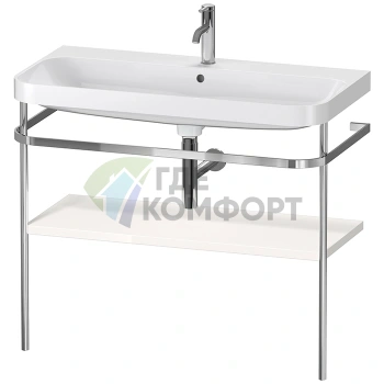 Консоль напольная Duravit Happy D.2 Plus с умывальником 975×490×850 мм, белая глянцевая (HP4838O2222) - фото 1