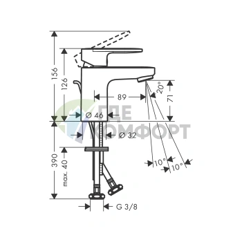 Смеситель для раковины Hansgrohe Vernis Blend 70 CoolStart хром (71584000) - фото 2