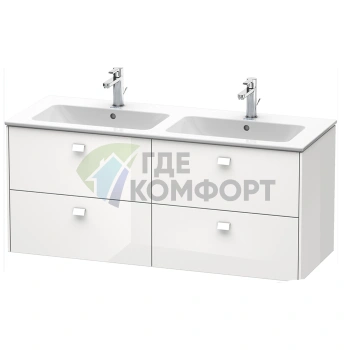 Тумба подвесная Duravit Brioso 1290 мм с 4 ящиками, белый глянец (BR410602222) - фото 1