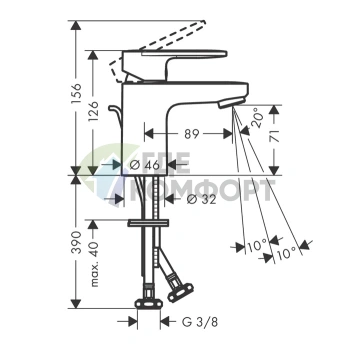 Смеситель для раковины Hansgrohe Vernis Blend 70, хром (71557000) - фото 2