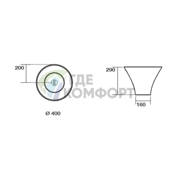 Раковина Kerasan Deco FLUTE накладная белая 40 см (480201) - фото 2