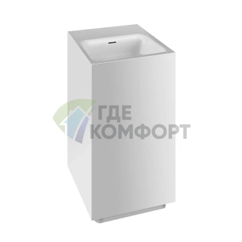 Напольная раковина Gessi Rettangolo 42х42 см матовый белый — 3 отверстия под смеситель, слив в пол - фото 1