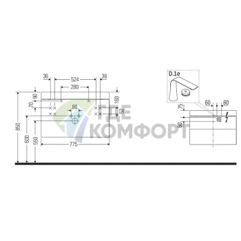 Комплект мебели Duravit Happy D.2 Plus с раковиной биколор графит супермат (HP4637O8080) - фото 2