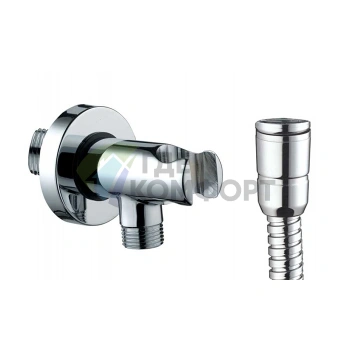 Гигиенический комплект Bossini ALEXA-BRASS (держатель со штуцером, шланг 125 см), хром (C69005B.030) - фото 1
