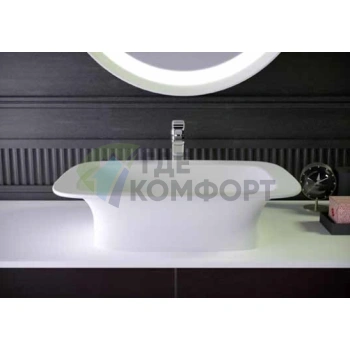 Накладная раковина KNIEF Glam 60×45×116 см, белая матовая, без отверстия под смеситель - фото 3