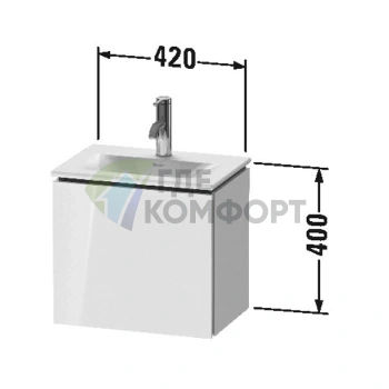 Подвесная тумба Duravit L-Cube White High Gloss 400 мм (LC6133L2222) - фото 2