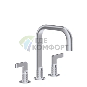 Смеситель для раковины GESSI INCISO на 3 отверстия без донного клапана, цвет Finox (58014#149) - фото 1