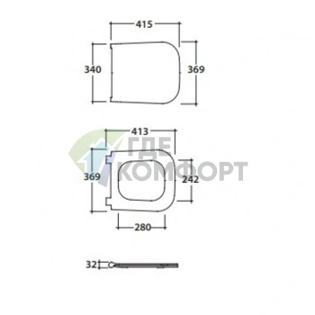 Съемное сиденье для унитаза GLOBO Stone STS07 белое с микролифтом (ST024.BI) - фото 2