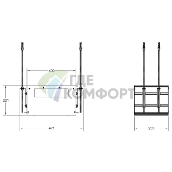 Профиль линейный GESSI BINARIO 250 мм для 1 модуля, цвет Black XL, установка Shift-Fix (61002#299) - фото 2
