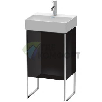 База под раковину Duravit XSquare глянцевый черный с регулируемыми ножками и полкой (XS4441R4040) - фото 1