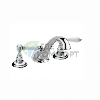 Смеситель для раковины Nicolazzi P.M.Blanc на 3 отверстия с донным клапаном, хром (1408CR78) - фото 1