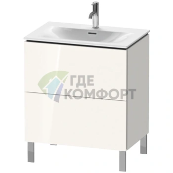 Тумба напольная Duravit L-Cube 234473 под раковину с 2 ящиками, 704x720x481 мм, цвет White High Gloss (LC659602222) - фото 1