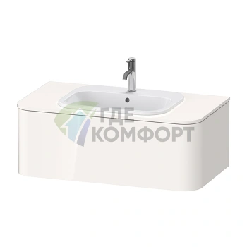 Столешница Duravit Happy D.2 Plus белая глянцевая 1000x550мм для серии тумб HP с центральным вырезом (HP031E02222) - фото 1