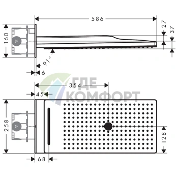 Верхний душ HG Rainmaker Select 580 EcoSmart с 3 режимами, белый/хром (24011400) - фото 2