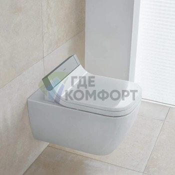 Стильный подвесной унитаз Duravit Happy D.2 SensoWash с функцией биде (2550590000) - фото 1