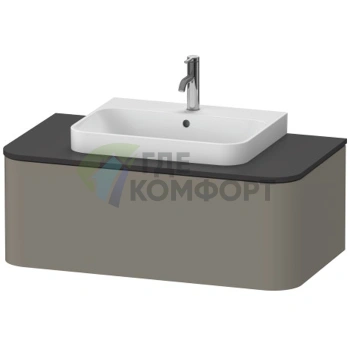 Подвесная тумба Duravit Happy D.2 Plus 354x1000x550 мм, 1 ящик, цвет Stone Grey Satin Matt (HP494109292) - фото 1