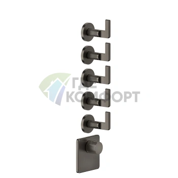 GESSI INCISO Встраиваемый термостатический смеситель на 5 источников, цвет nero XL (58220#299) - фото 1