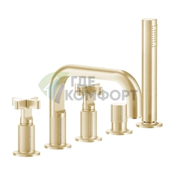 Смеситель для ванны GESSI INCOSO с душем и переключателем, цвет золото (58140#246) - фото 1