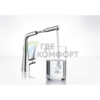 Смеситель Hansgrohe Metris для кухни с вращающимся изливом - фото 2