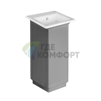 Напольная раковина Gessi Eleganza белая (RAL) с 3 отверстиями, переливом и комплектом сифона с донным клапаном - фото 1