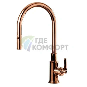 Смеситель для кухни Nicolazzi Cucina с выдвижным изливом Brushed Bronze (3430CB) - фото 1